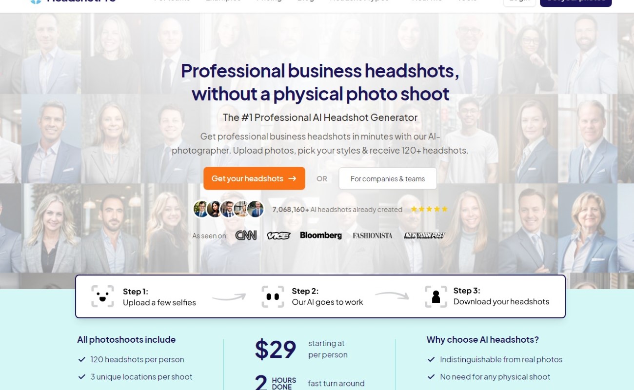 HeadshotPro Website